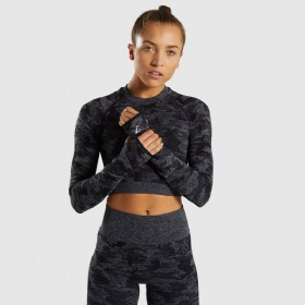 Gymshark Camo Seamless Long Sleeve Crop Top